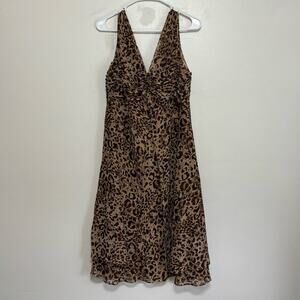 Sheri Martin Leopard Print and Metallic Sleeveless Dress Size 12